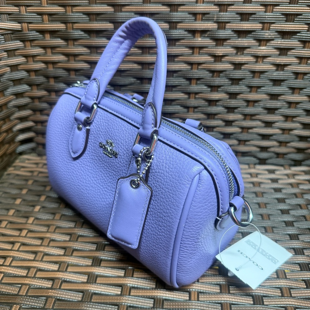 Coach Mini Rowan Women's Crossbody Sliver/Light Violet CR247 - Picture 2 of 8